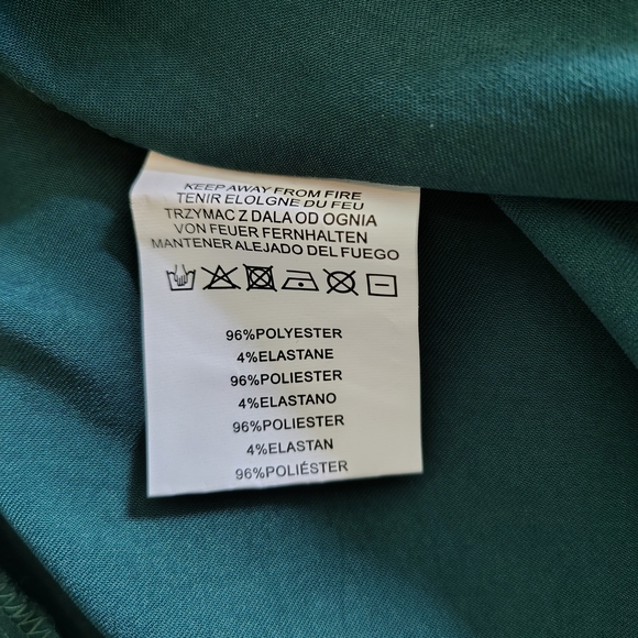 Motel Emerald Green Satin Bustier Fit & Flare Mini Dress, Size Medium - Picture 4 of 4